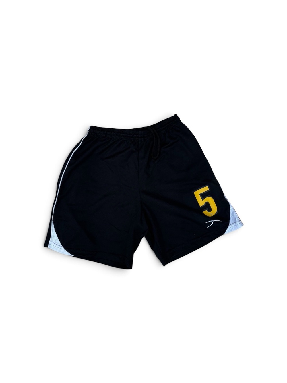 Reebok Boys Black Athletic Shorts with Yellow Number 5